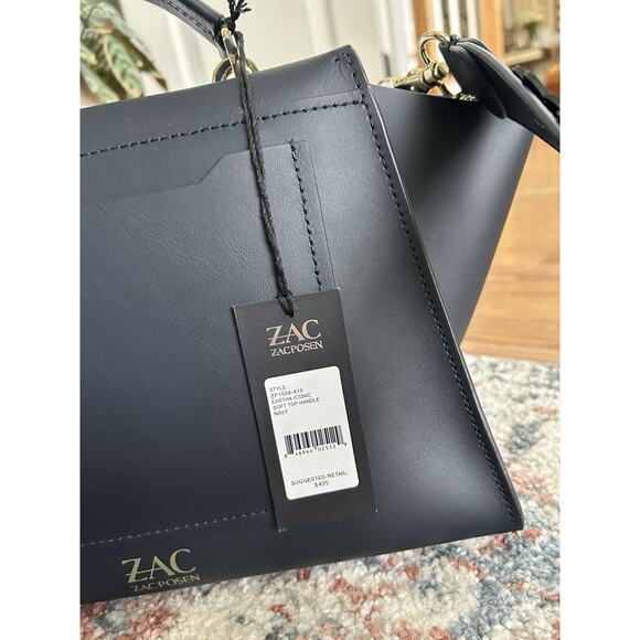 ZAC Zac Posen Navy Eartha Iconic Top Handle Purse Handbag - Picture 4 of 5